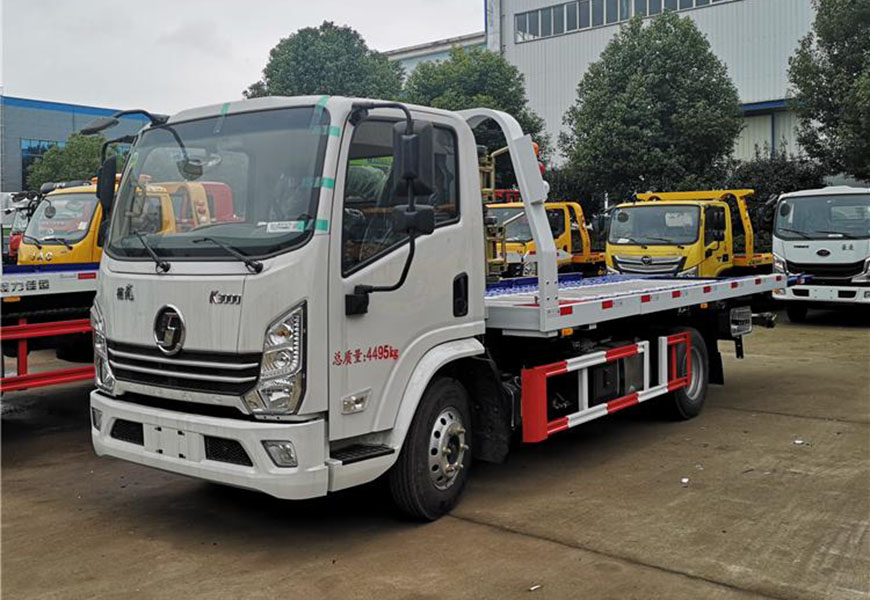 國(guó)六藍(lán)牌德龍一拖二平板清障車(chē)